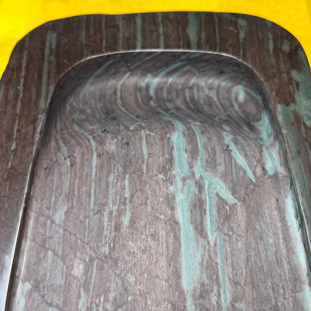 ⭕️osamu 大型　赤間紫金石硯　昭竜山作　希少　野面硯　石紋が綺麗