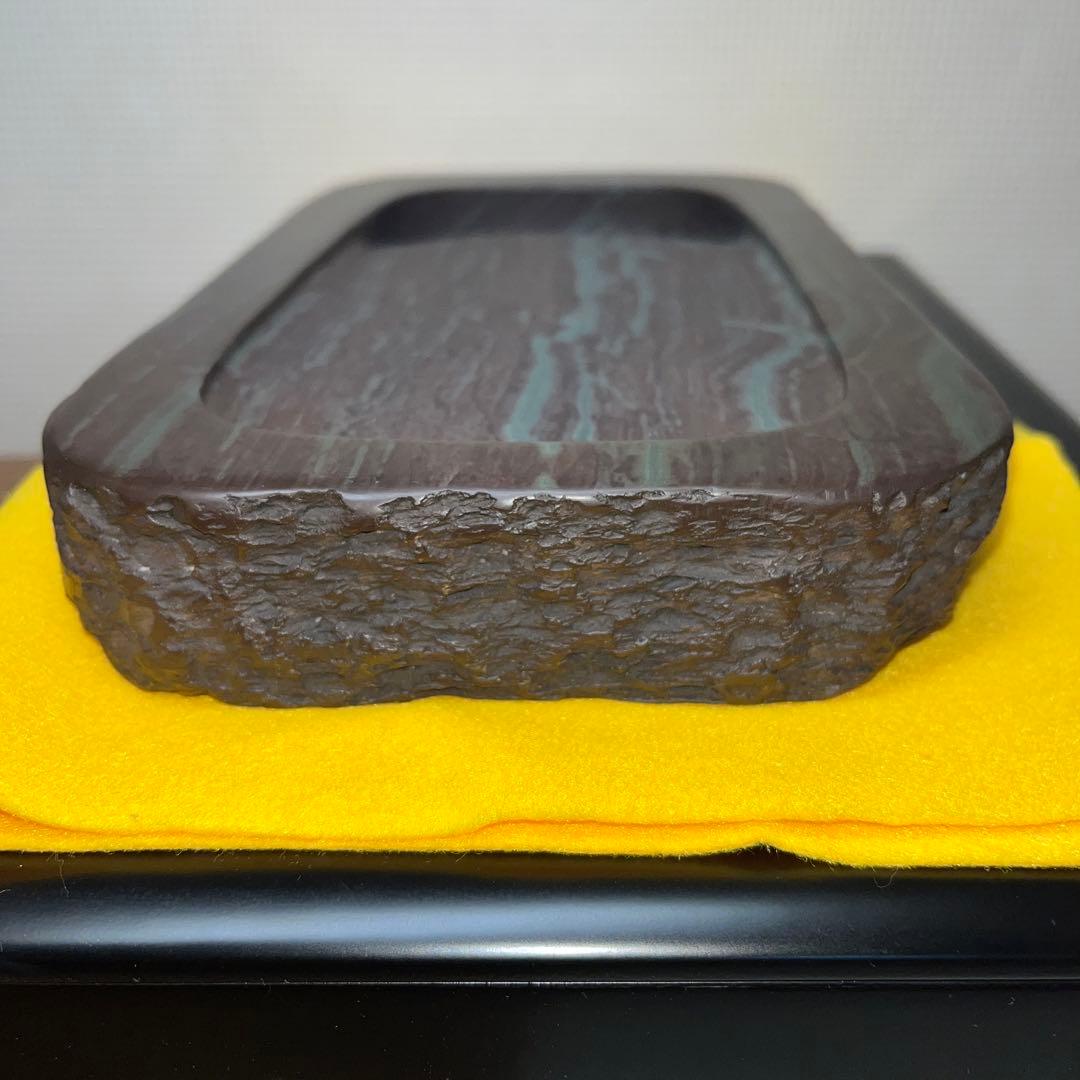 ⭕️osamu 大型　赤間紫金石硯　昭竜山作　希少　野面硯　石紋が綺麗