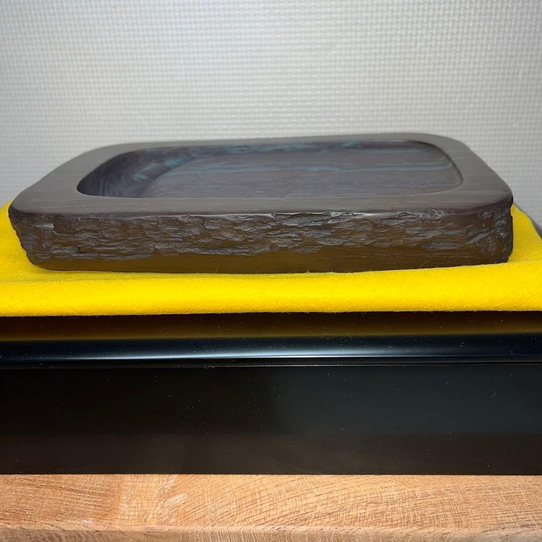 ⭕️osamu 大型　赤間紫金石硯　昭竜山作　希少　野面硯　石紋が綺麗
