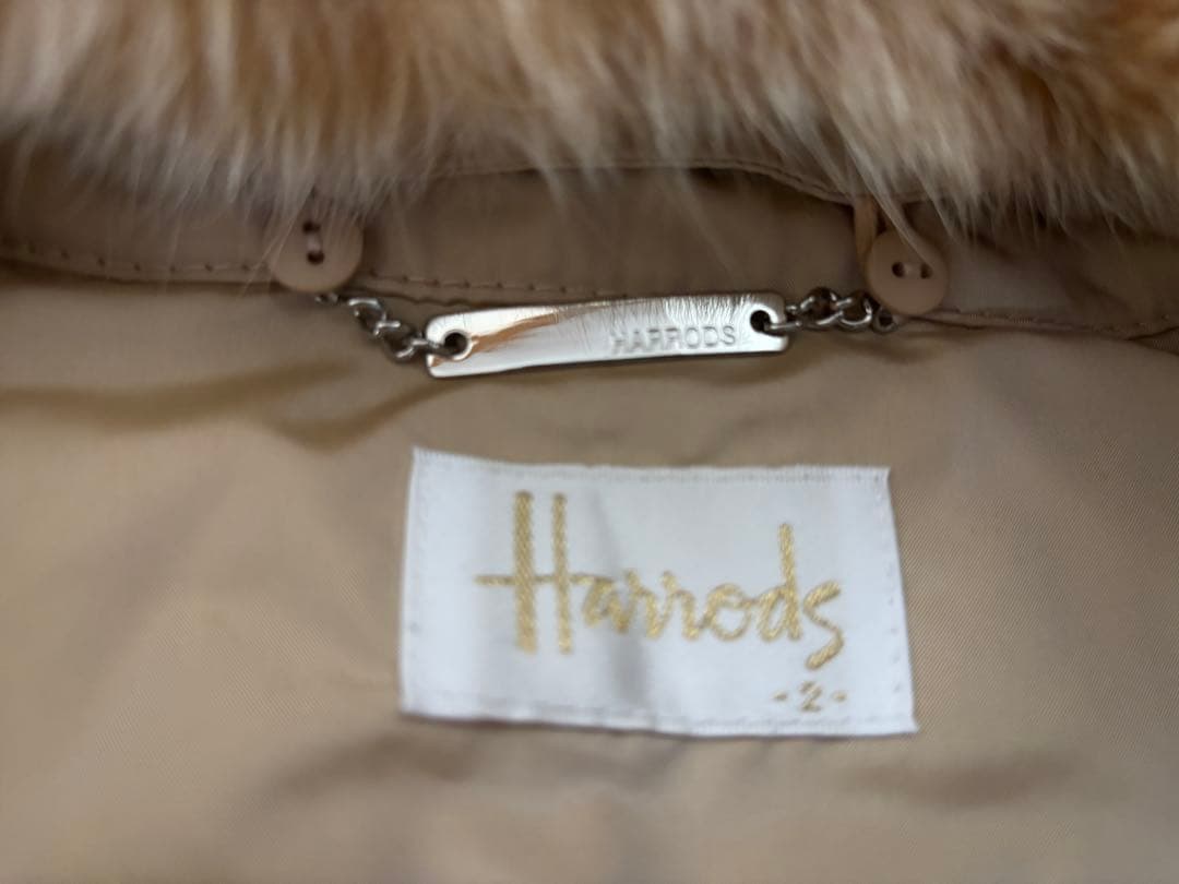Harrodsフォックスファー Mダウンコートファー部分取り外し可能マルチway