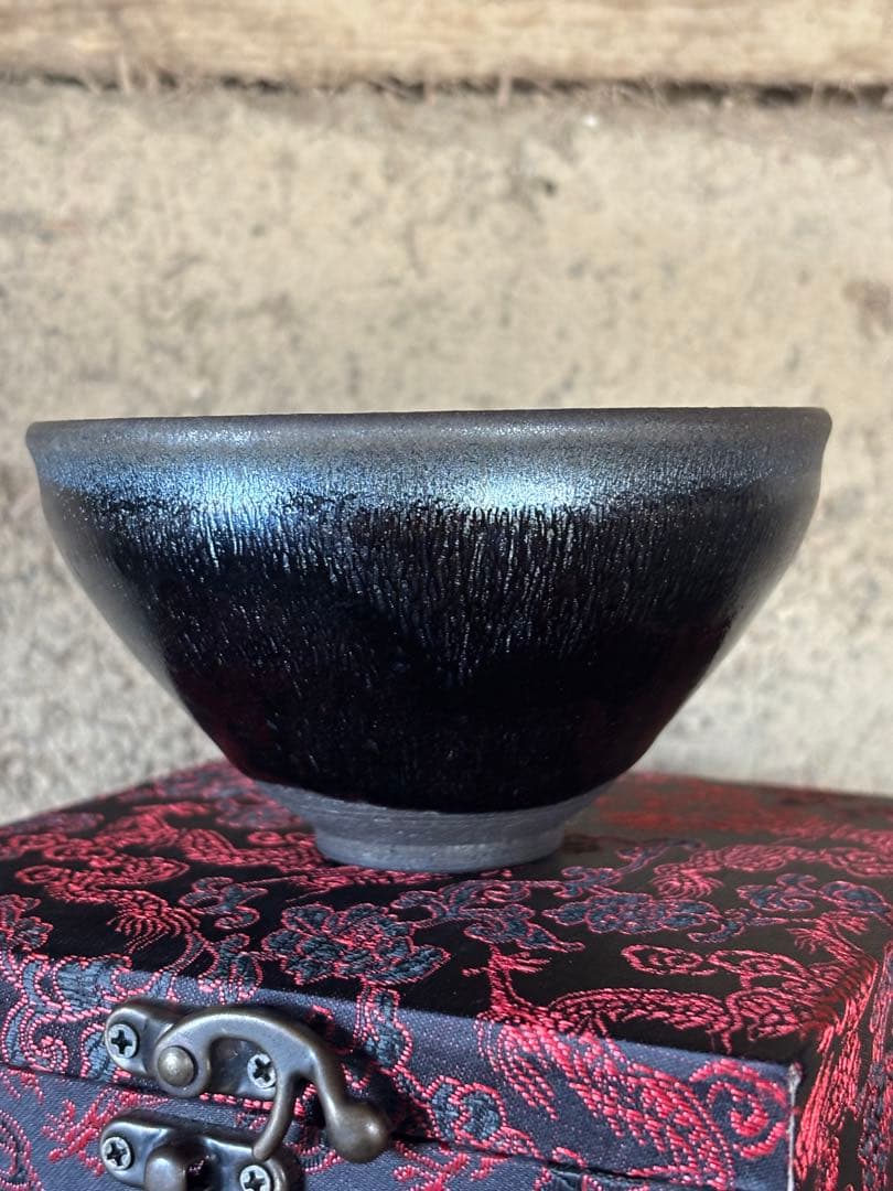 天目茶碗 中国 布貼り箱付き