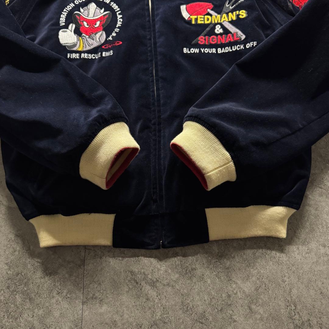 【激推希少】テッドマン　L スカジャン　リバーシブル　サテン　ベロア　刺繍　別珍