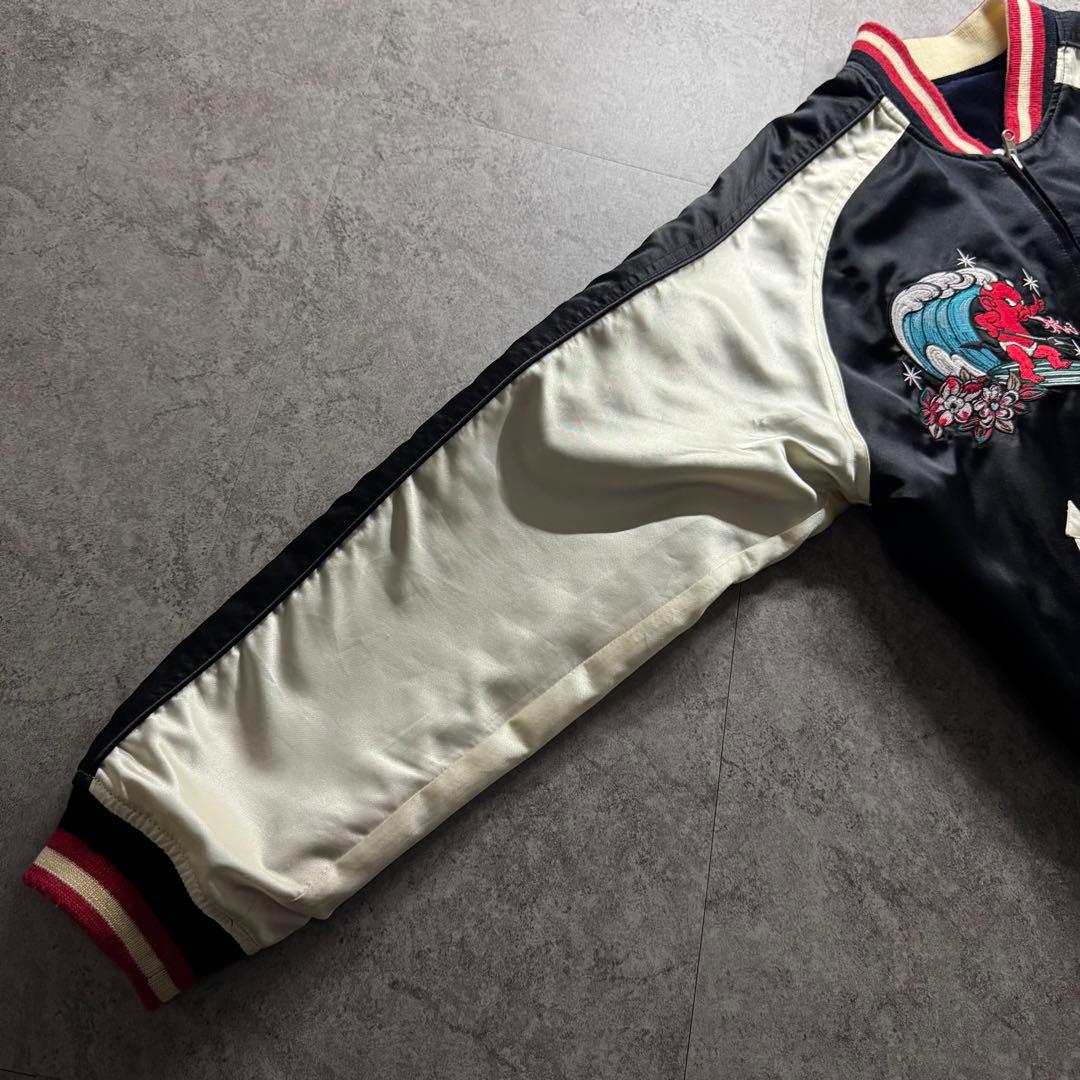 【激推希少】テッドマン　L スカジャン　リバーシブル　サテン　ベロア　刺繍　別珍