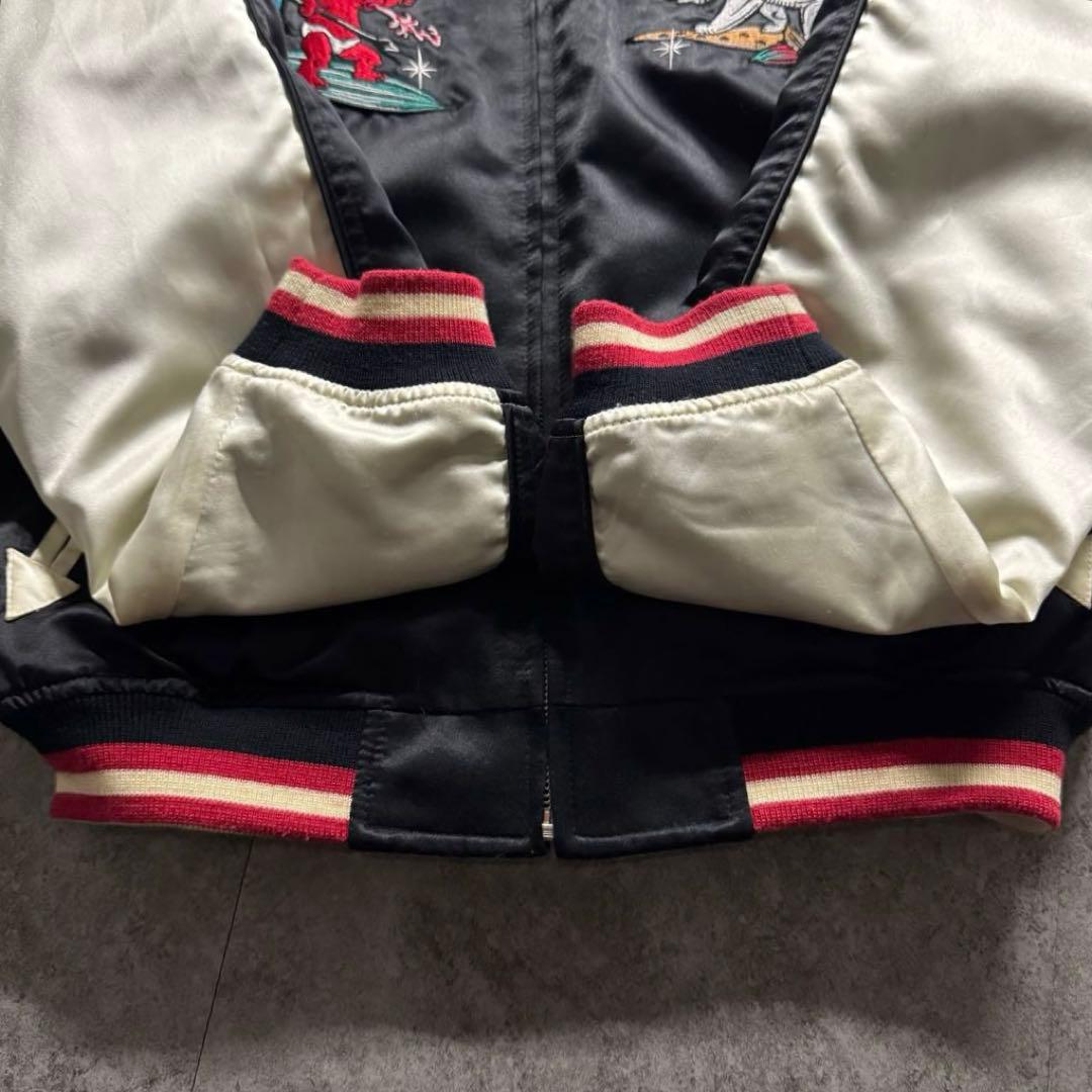 【激推希少】テッドマン　L スカジャン　リバーシブル　サテン　ベロア　刺繍　別珍