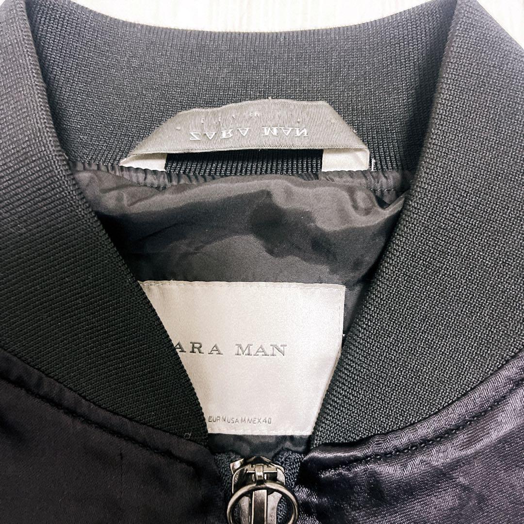 tac ZARA MAN スカジャン　オールブラック　虎　両面刺繍