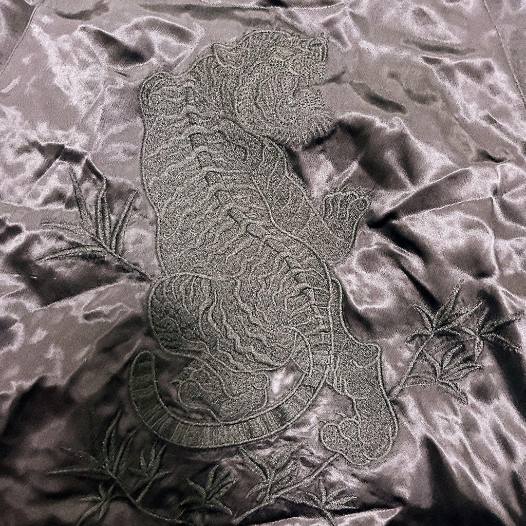 tac ZARA MAN スカジャン　オールブラック　虎　両面刺繍