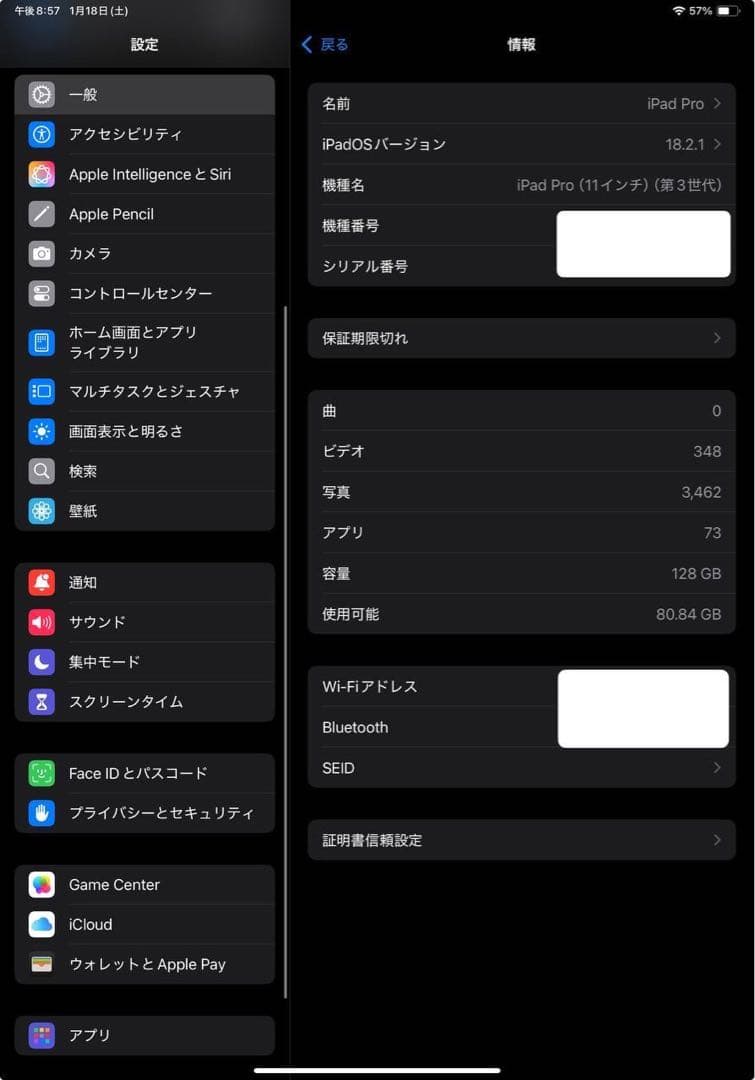Apple iPad Pro 11インチ(第三世代） 128G 美品