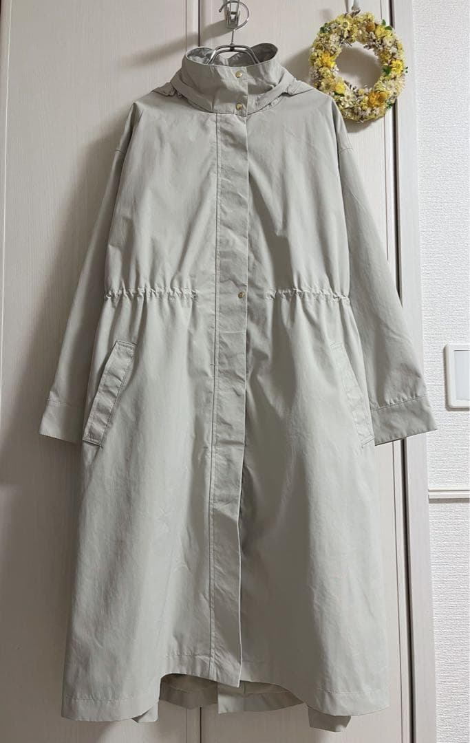 yosk123　微光沢ウエストギャザー2WAYフードコート定価2.2万円