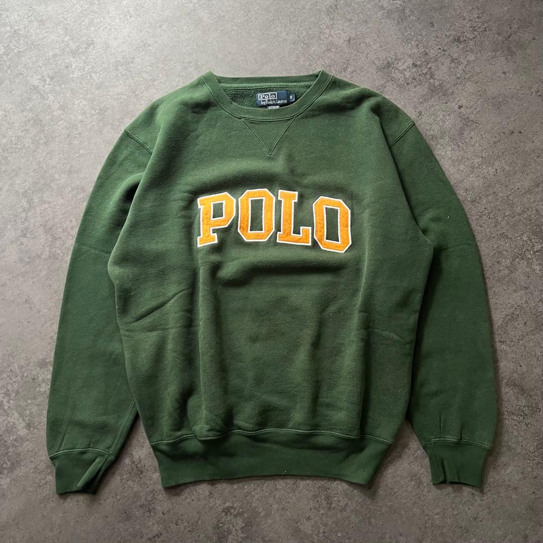 【即日発送・US古着】90s ポロ　バイ　ラルフローレン　ロゴスウェット　S