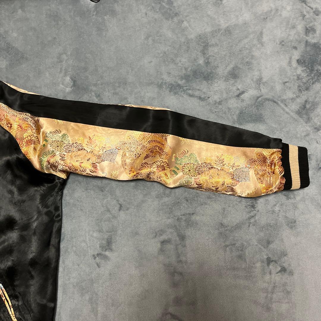 花旅楽団 スカジャン リバーシブル ジャケット レーヨン100% 龍 豪華刺繍