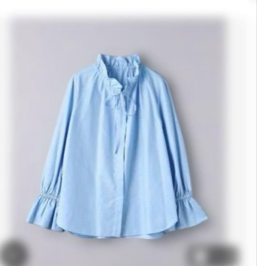 UNITED ARROWS フレアスリーブブラウス 水色