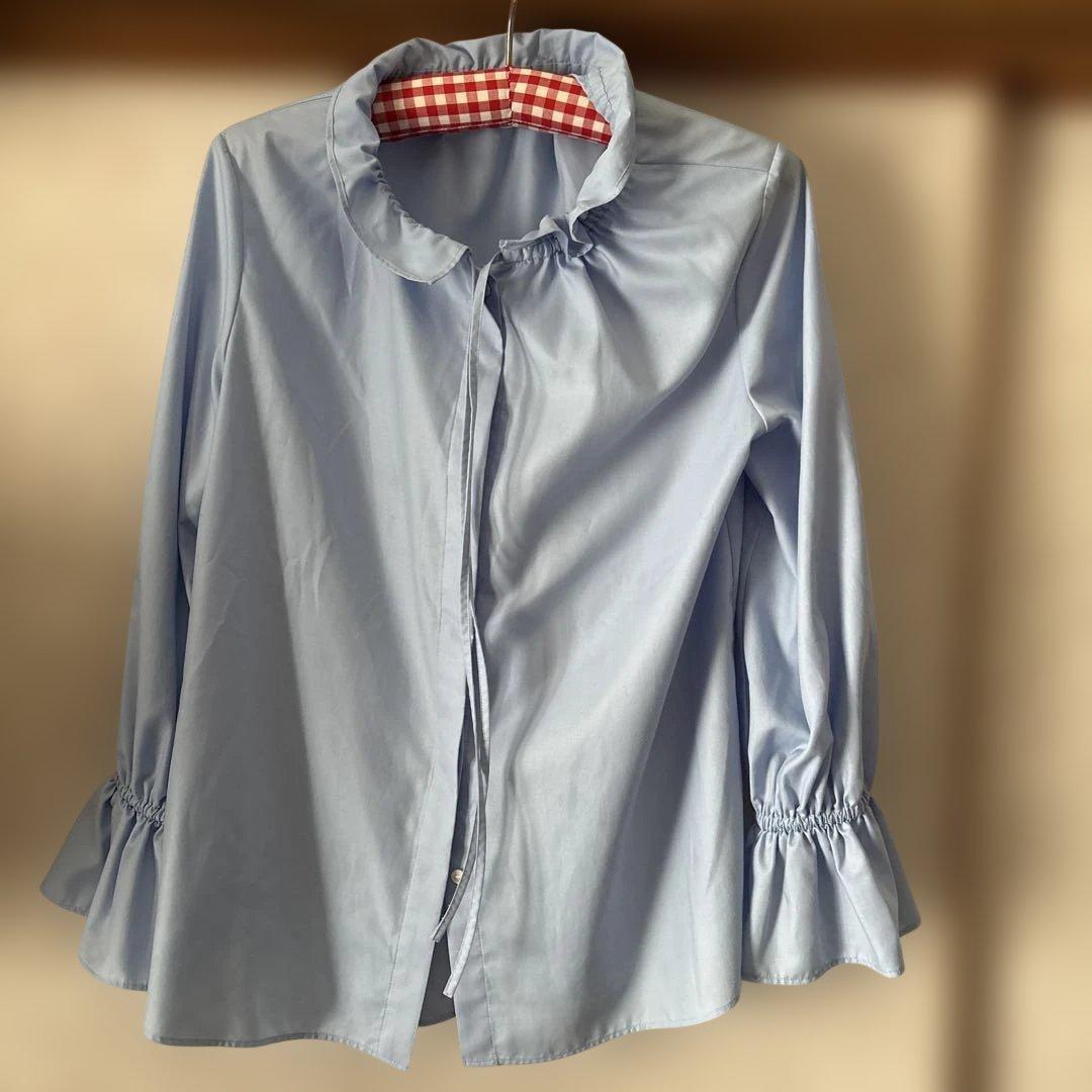 UNITED ARROWS フレアスリーブブラウス 水色