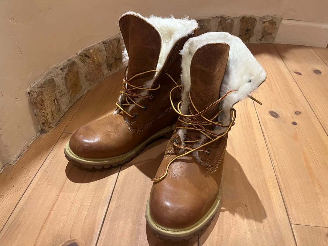 Timberland 24.5　ブーツ レースアップ キャメル ティンバーランド