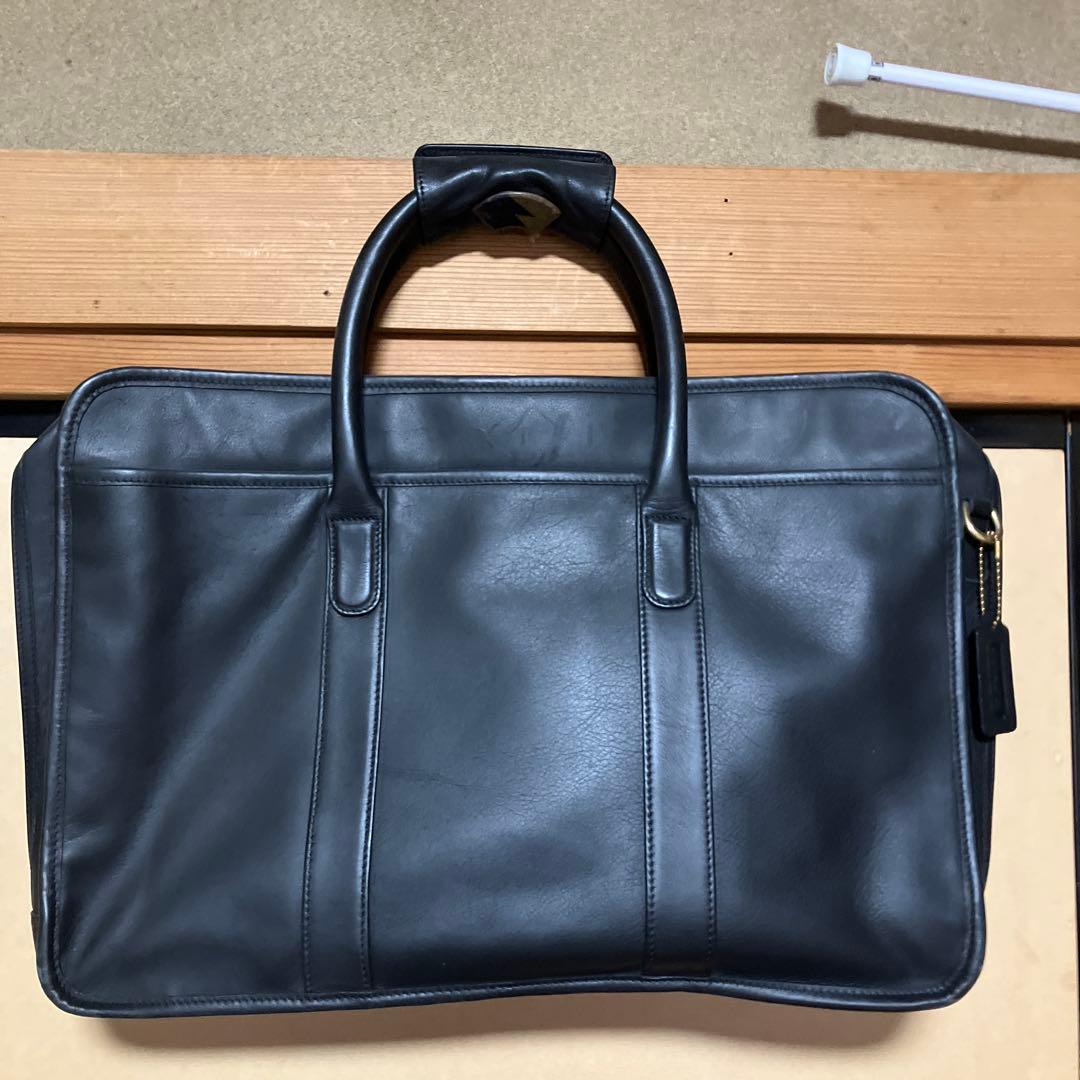 COACH ブラックレザー ビジネスバッグ