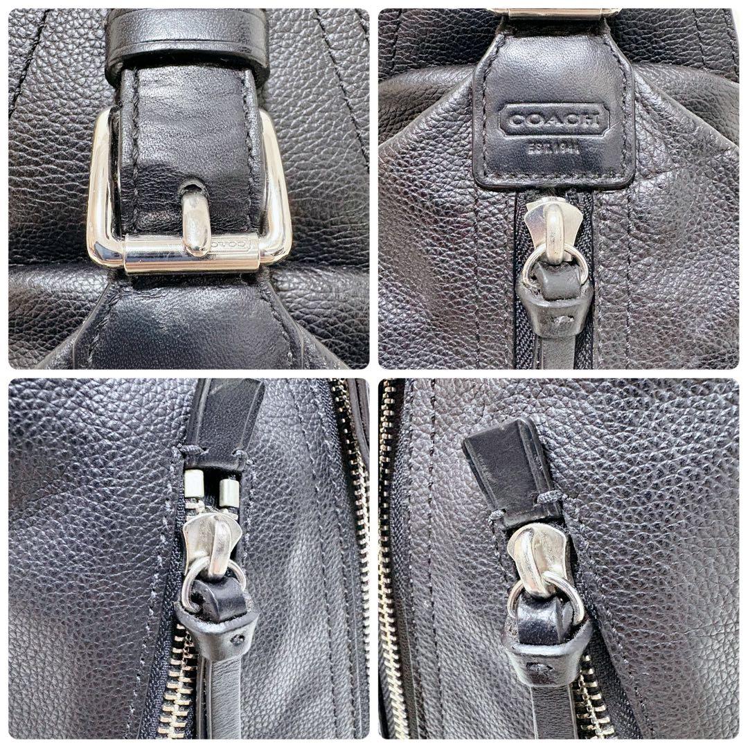 ✨美品✨コーチ トンプソン ショルダーバッグ レザー ブラック 黒 チャーム付