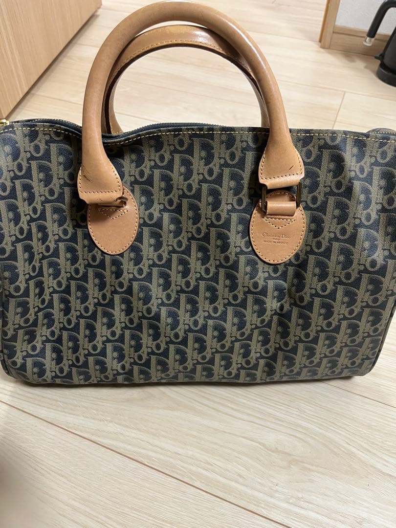 Christian Dior ボストンバッグ ネイビー/ベージュ