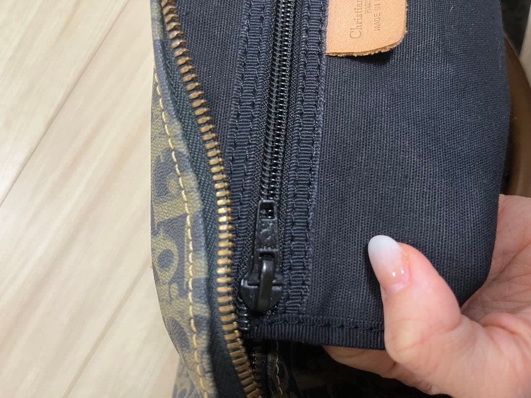 Christian Dior ボストンバッグ ネイビー/ベージュ