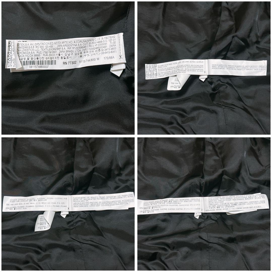 【ZARA WOMAN】ダッフルコート　2WAY ラクーン　ベルト　黒　L相当