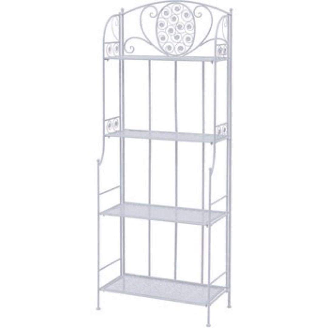 コロ太郎様新品未使用箱不良　山善アンティーク調アイアンシェルフPAAS-4WH