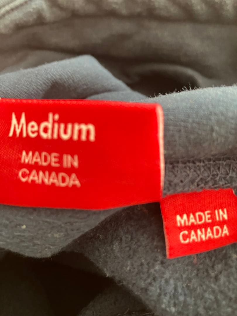 Supreme ネイビー パーカー オレンジSロゴ