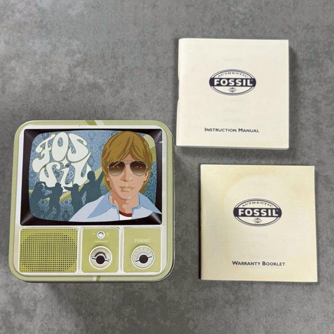 時計 fossil big tic leather analog digital