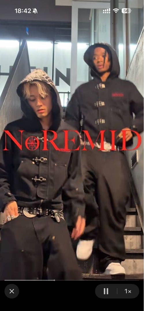 NOREMID　ファイヤーマンジャケット　原宿POPUP限定黒Mサイズ