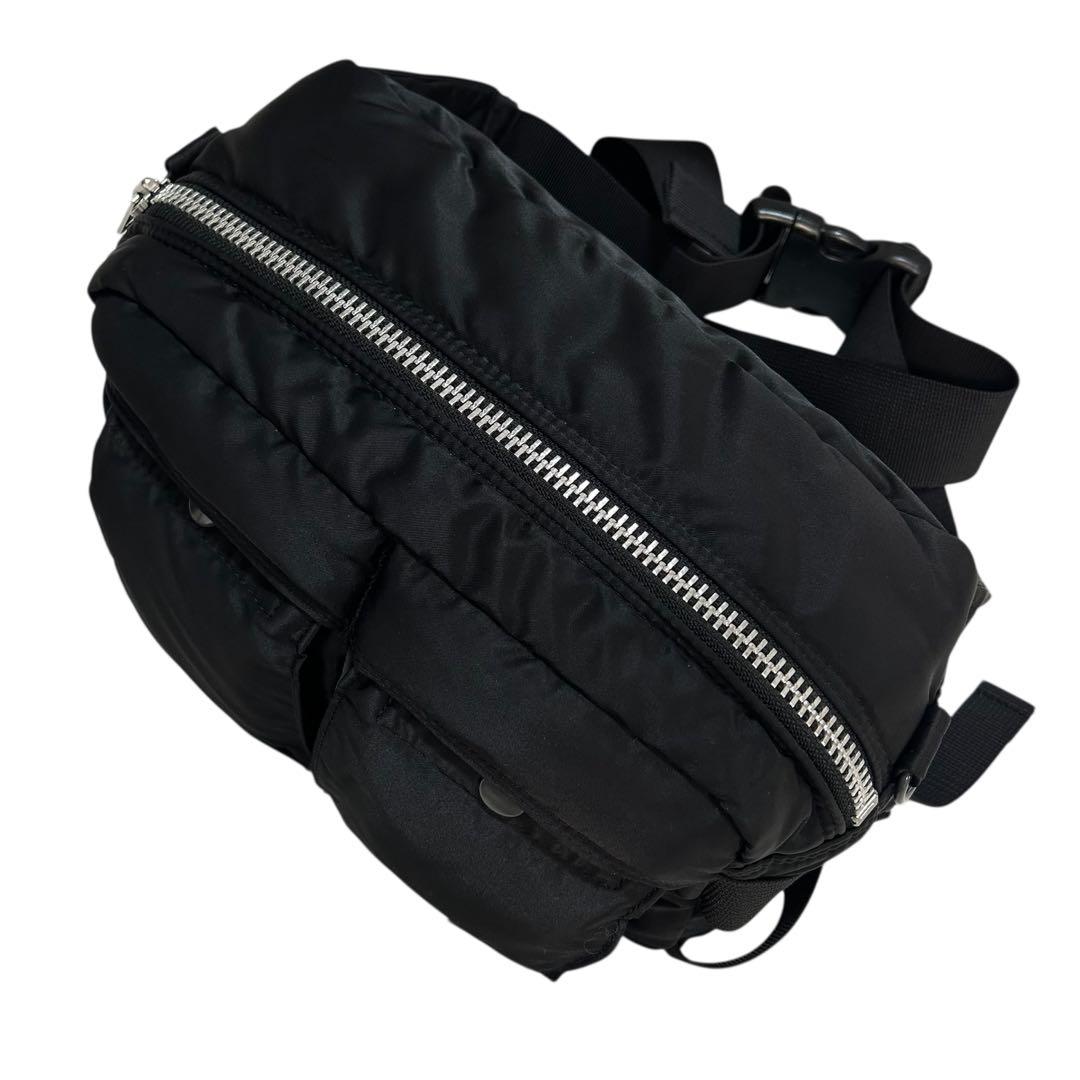 美品 ポーター タンカー ボディバッグ ウエストバッグ 2way ブラック