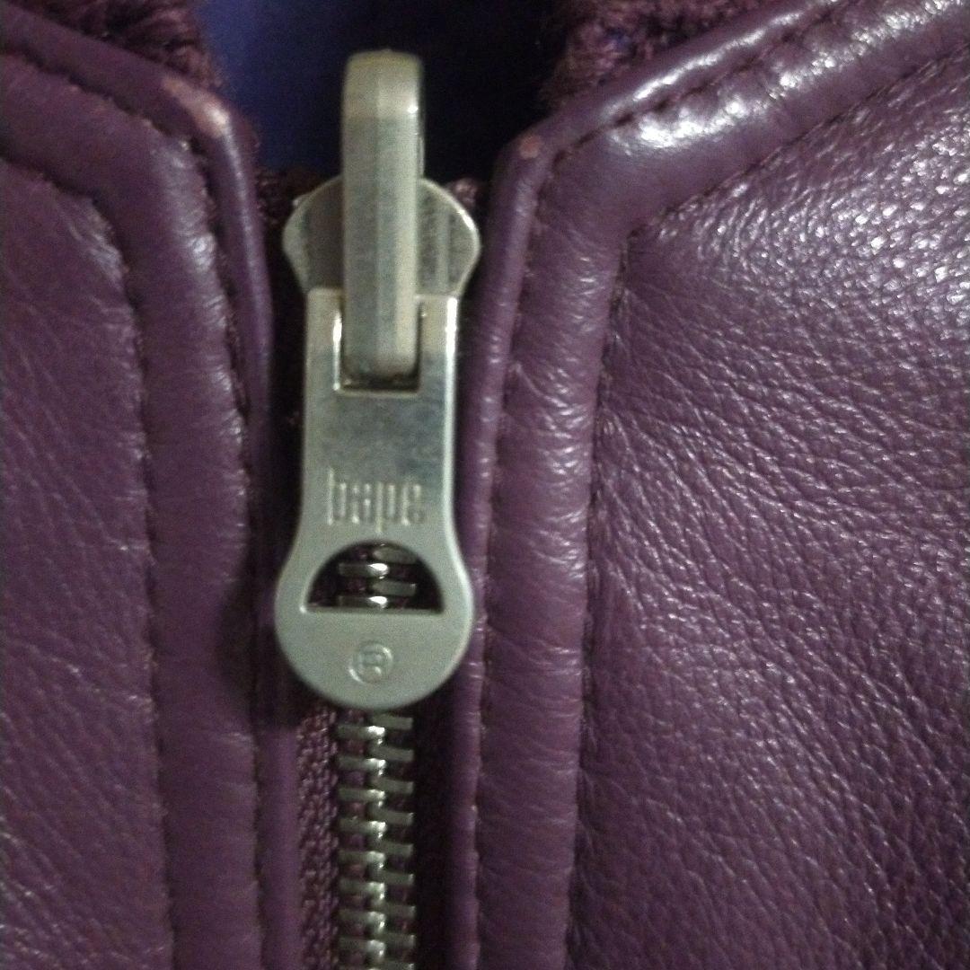 エイプ　APE　リバーシブル レザー ダウンジャケット　ボンバー　サイズＭ　美品