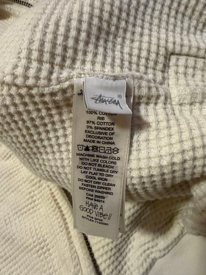 トップス STUSSY DOUBLE LAYER WAFFLE ZIP HOODIE