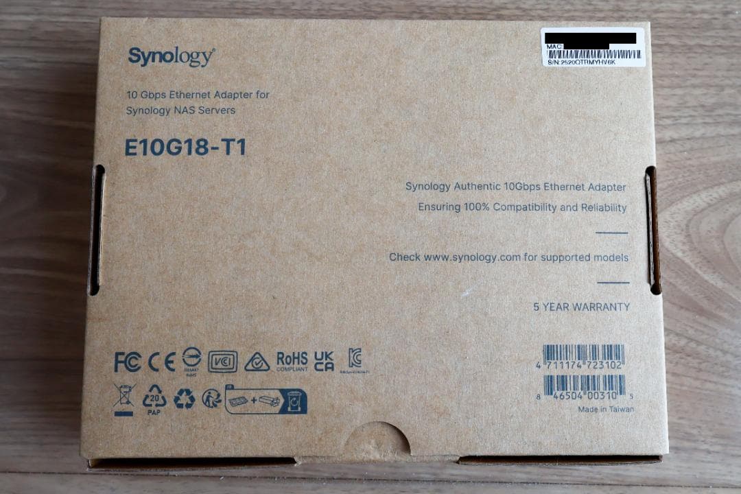 Synology E10G18-T1 10Gbps ネットワーク拡張カード
