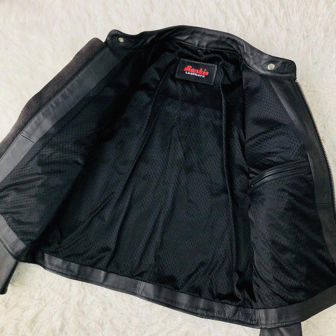 【人気】Rookie Leather ライダース 牛革 肉厚 レザージャケット