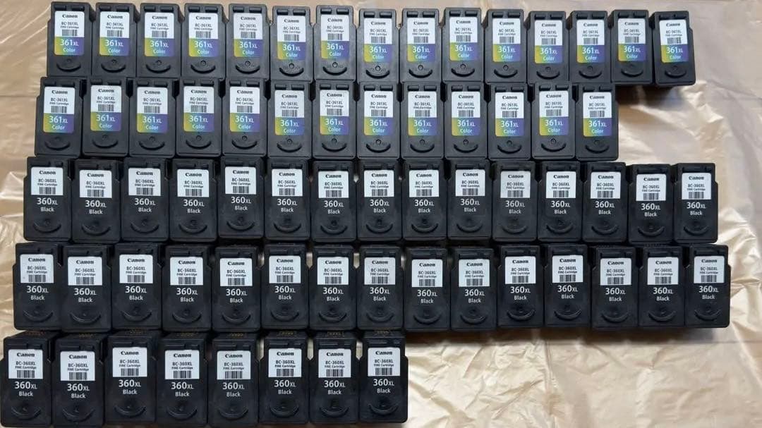 【１２８個】キャノンCanon 使用済み大容量インクカートリッジ ・ケース付き