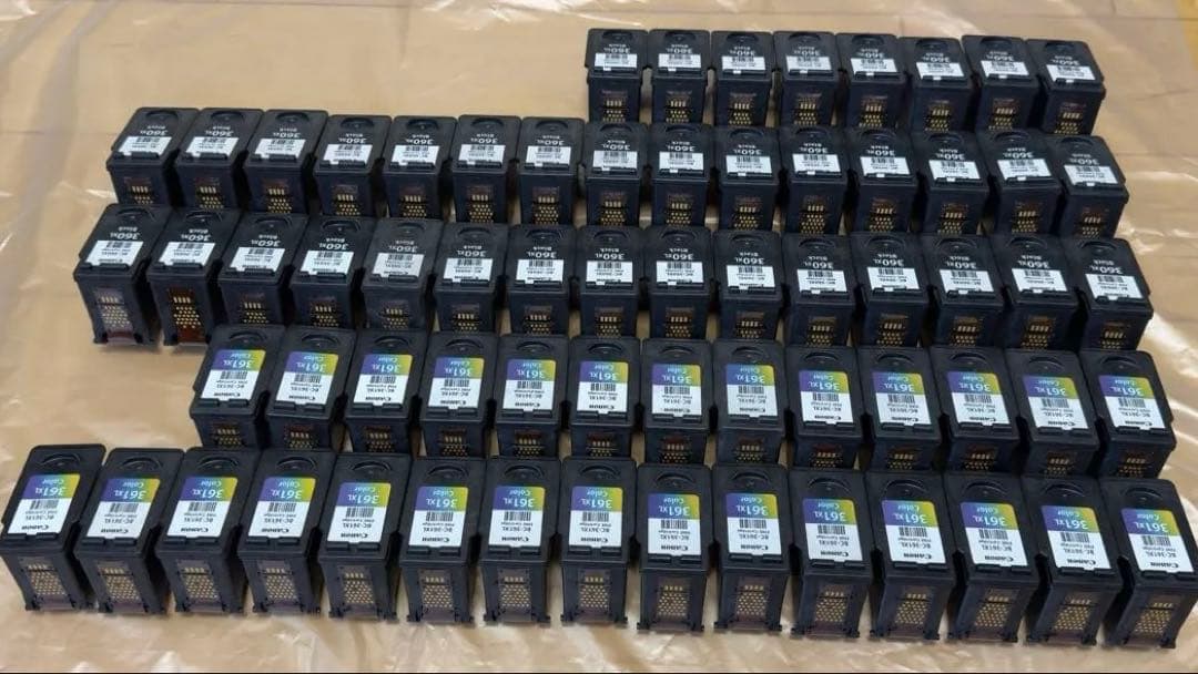 【１２８個】キャノンCanon 使用済み大容量インクカートリッジ ・ケース付き