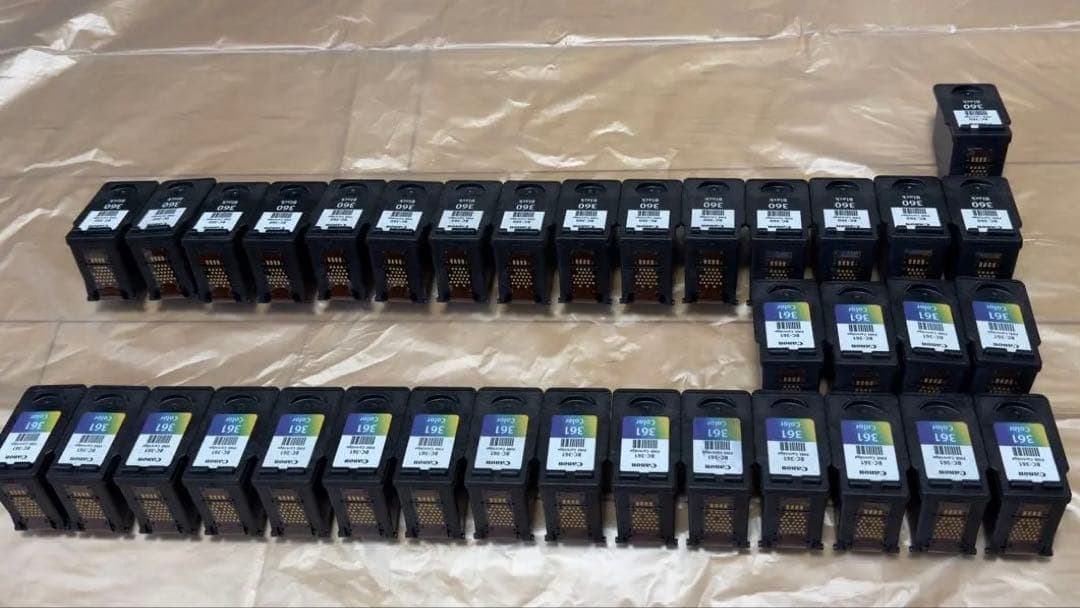 【１２８個】キャノンCanon 使用済み大容量インクカートリッジ ・ケース付き