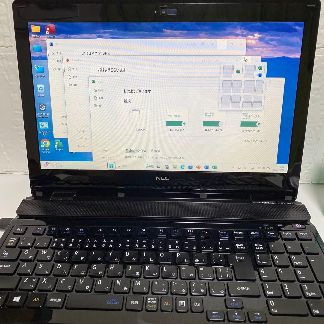 Windows11 オフィス2024年　SSD 128GB NECノートPC