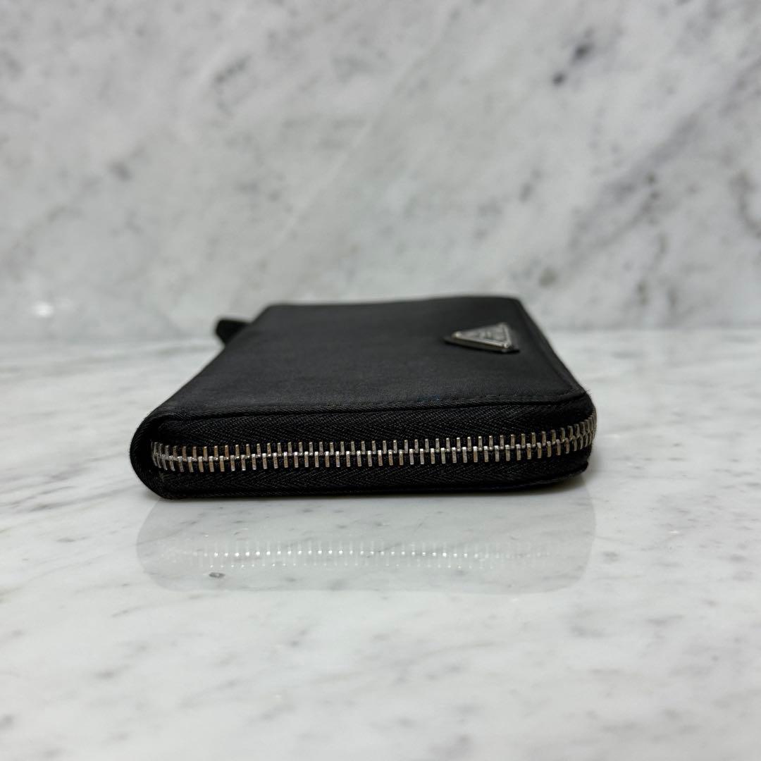 PRADA プラダ ラウンドファスナー 長財布 ブラック 黒 ナイロン ロゴ