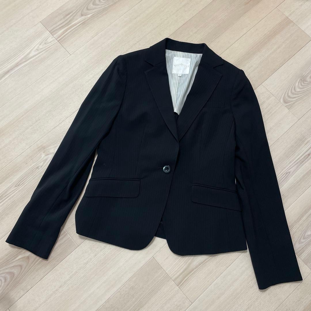 【新品・タグ付き】KUMIKYOKUストライプ　ウォッシャブル　ブラック　スーツ