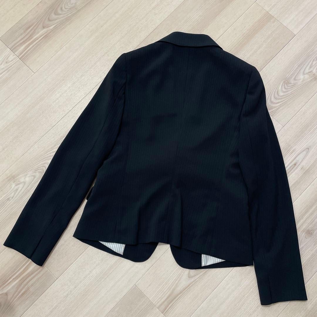 【新品・タグ付き】KUMIKYOKUストライプ　ウォッシャブル　ブラック　スーツ