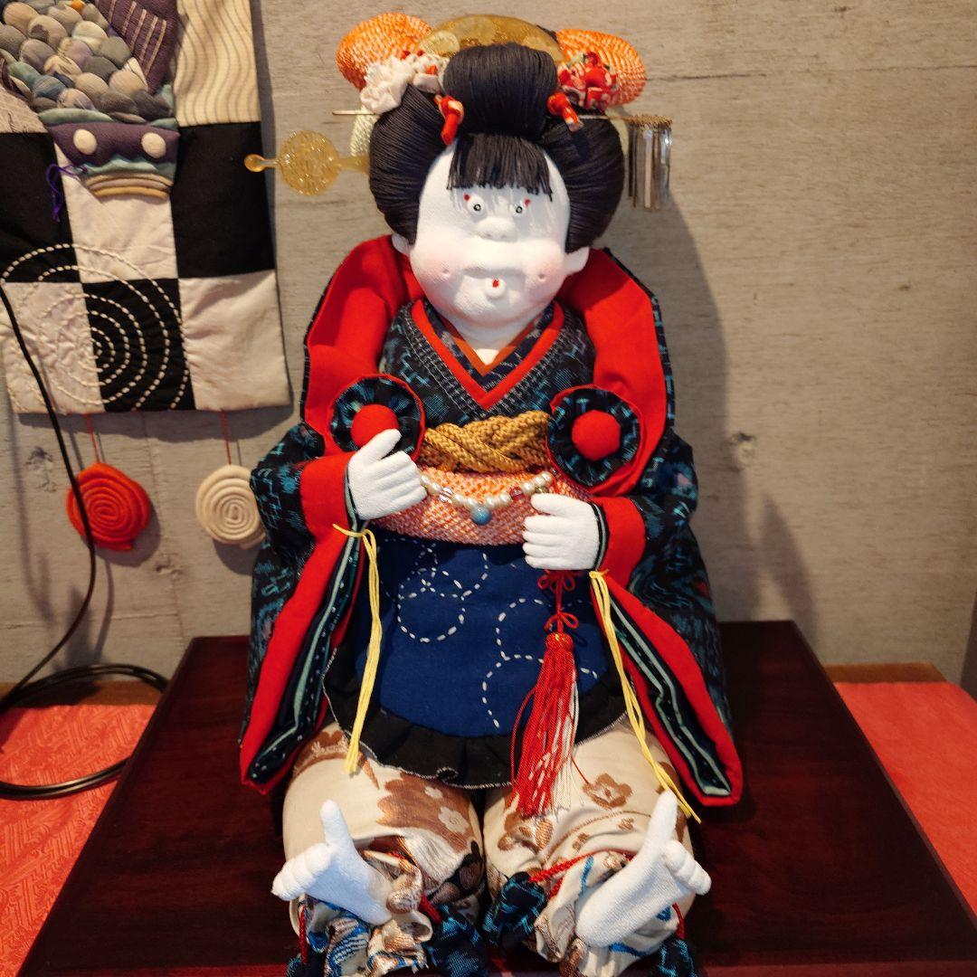 創作手作り人形　絣　ぶす姫様　ブス姫