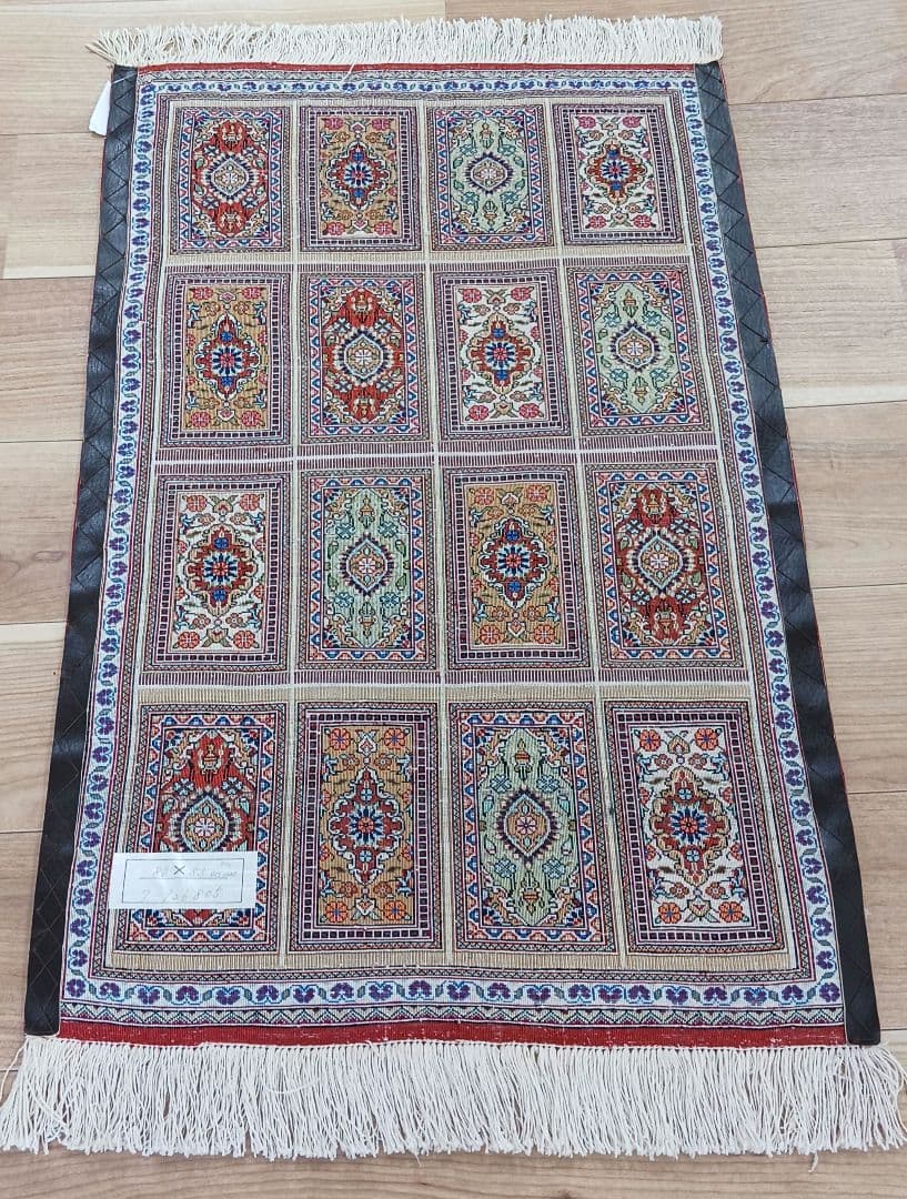 Y2605 最高級ペルシャ絨毯 クム産 シルク100％ 手織100万ノット