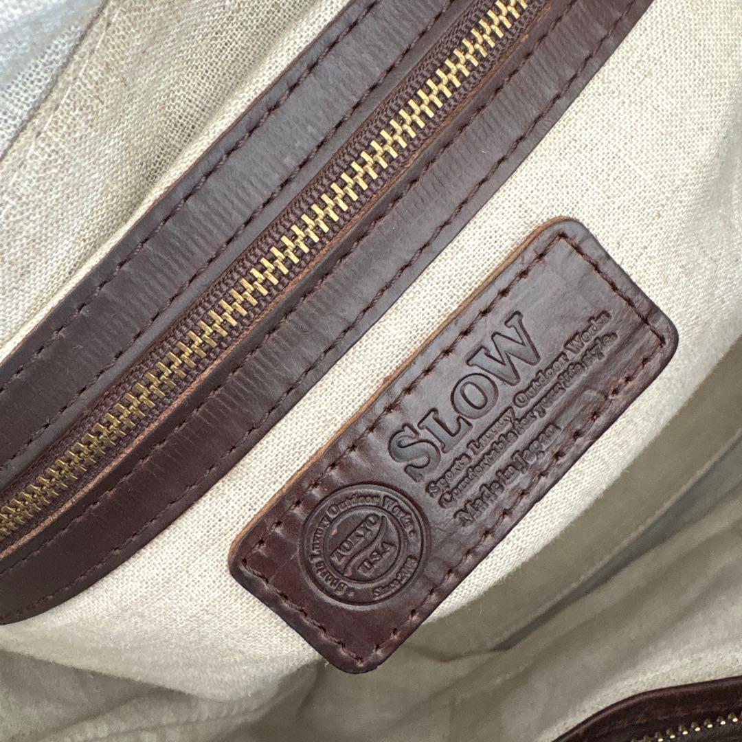 SLOW レザーバッグ　スロウ　ショルダー　トートバッグ　茶　本革　ブラウン系