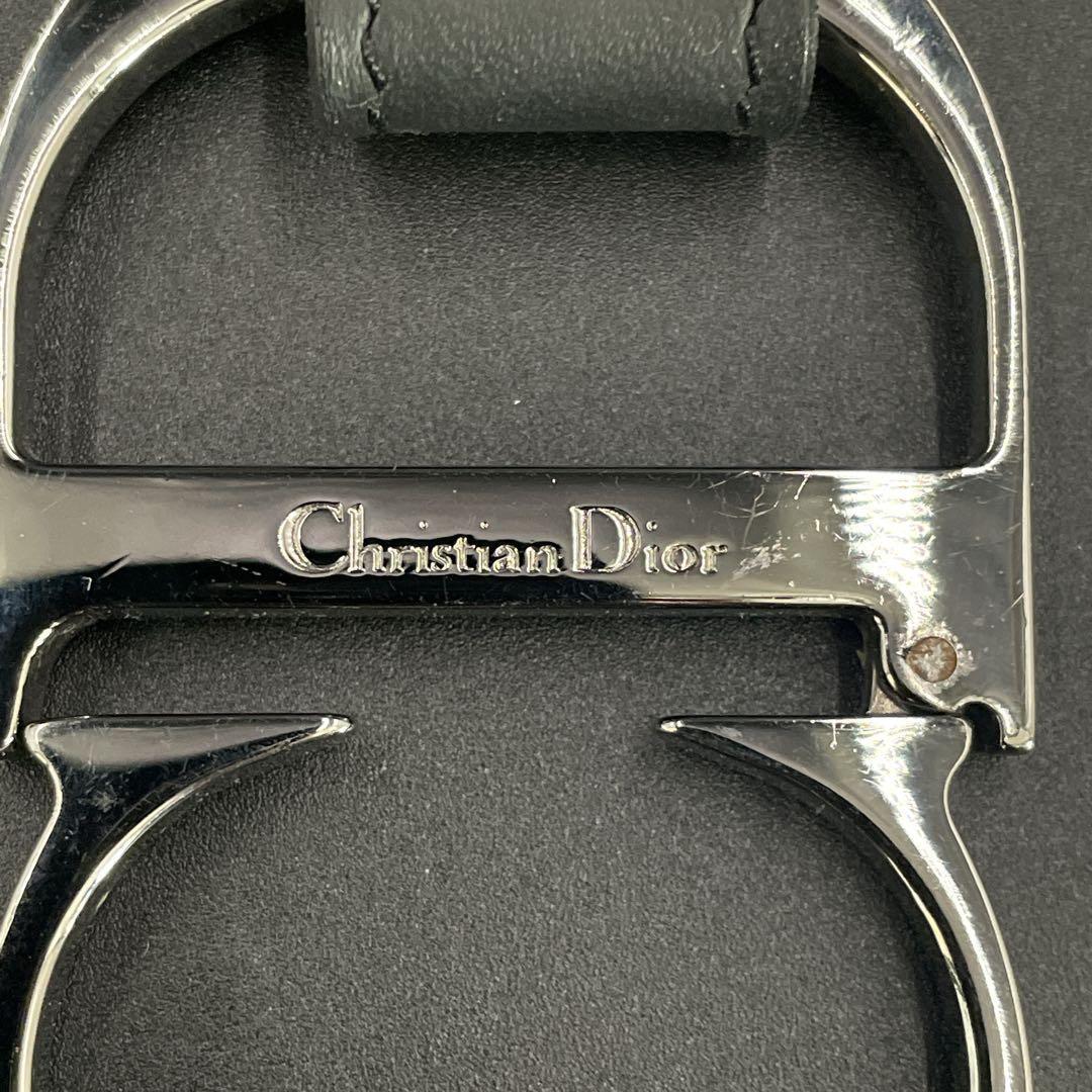 美品　クリスチャンディオール　CDロゴ　バックルベルト　トロッター柄　ネイビー