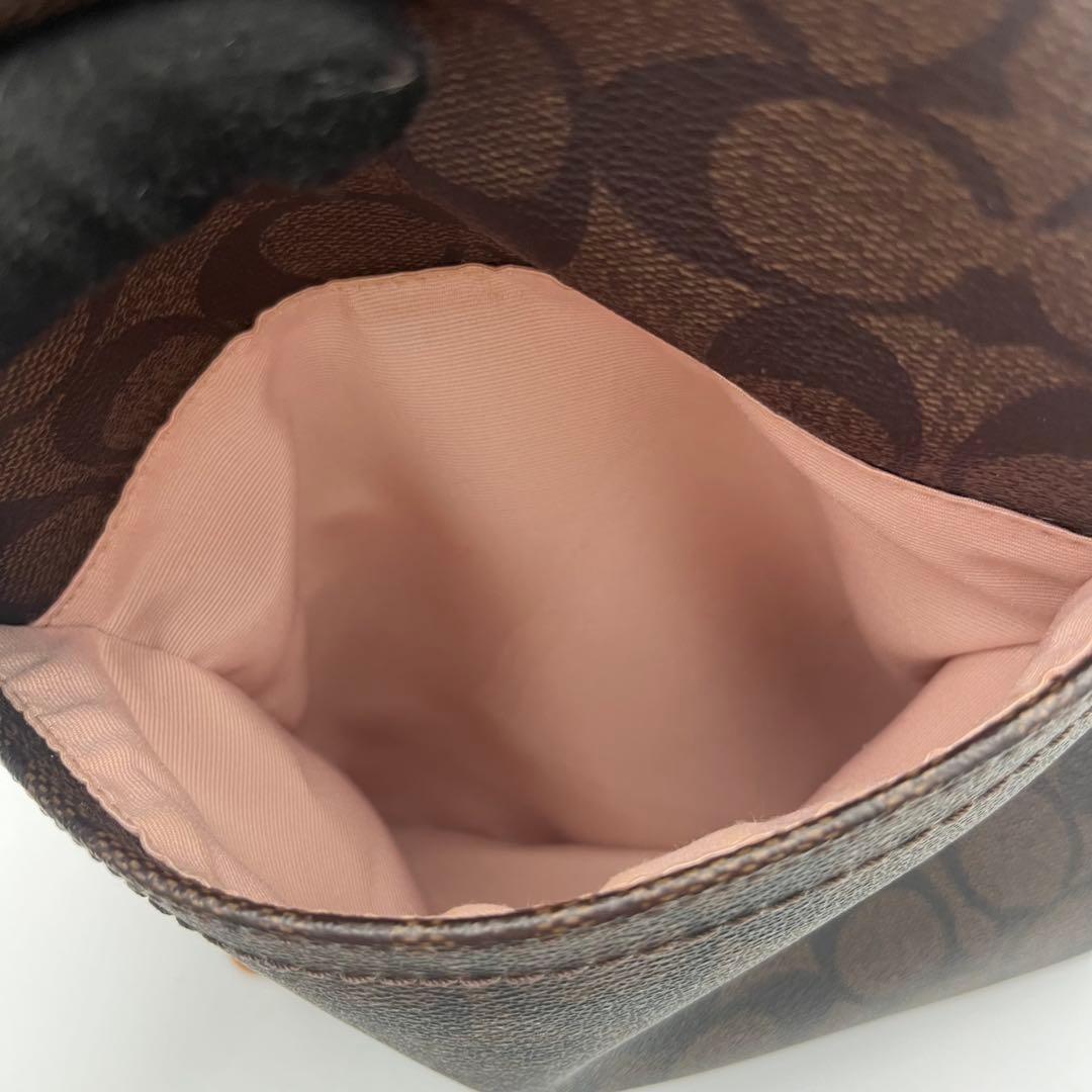 【美品】 コーチ 2way ボストンバッグ PVC シグネチャー ブラウン