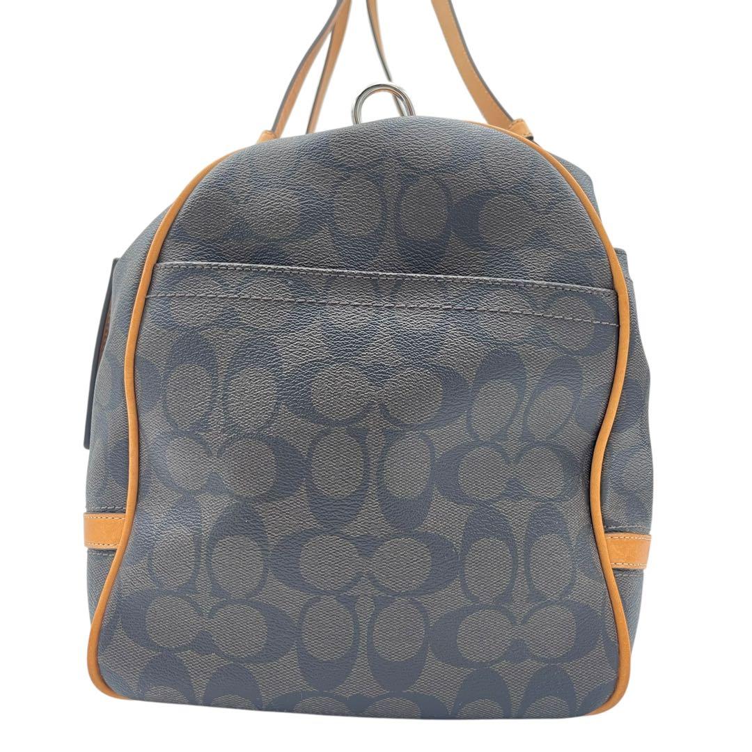 【美品】 コーチ 2way ボストンバッグ PVC シグネチャー ブラウン