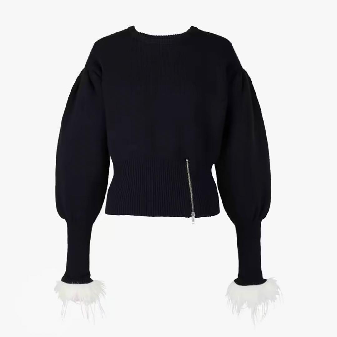 【新品未使用】Bibiy. パフスリーブニット ネイビー