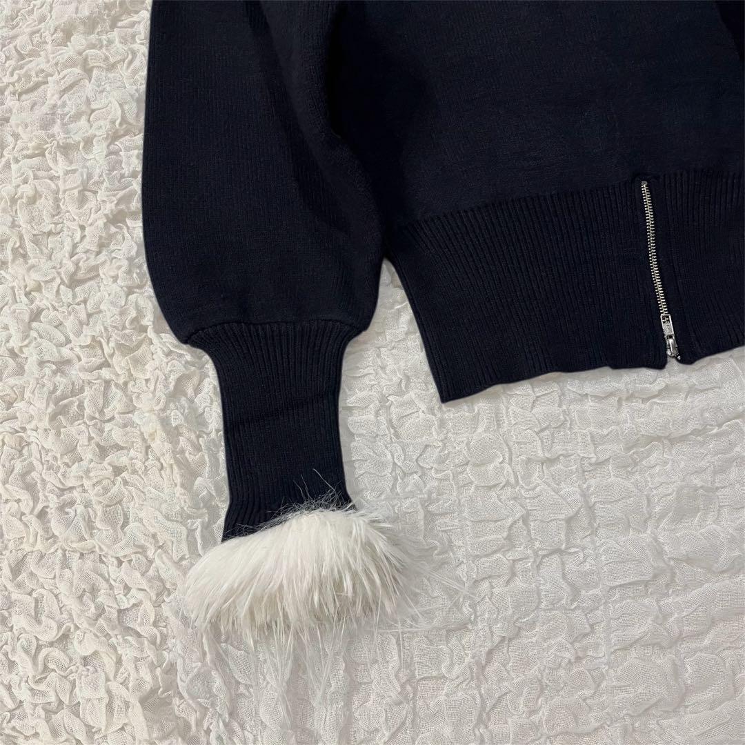 【新品未使用】Bibiy. パフスリーブニット ネイビー