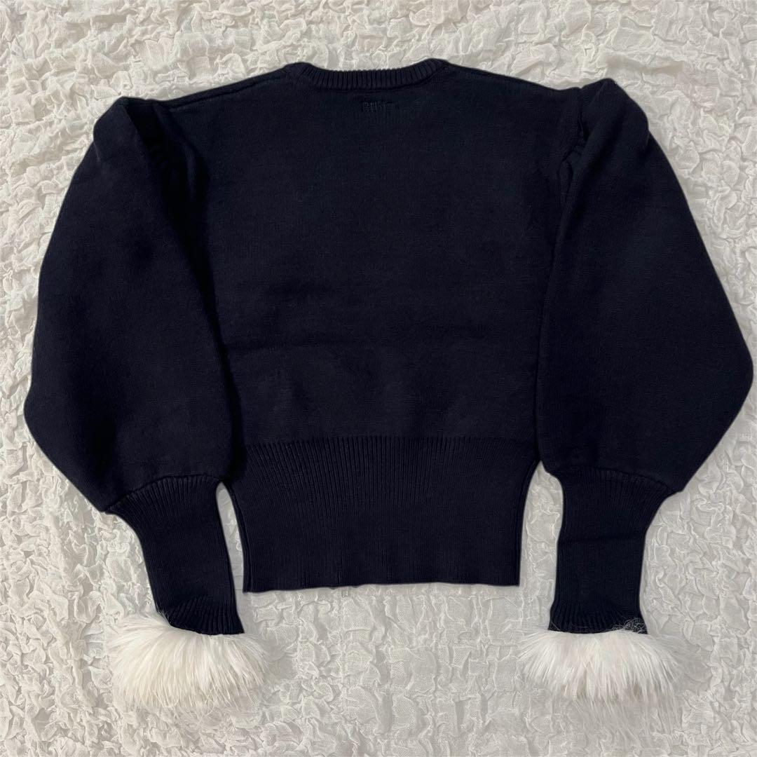 【新品未使用】Bibiy. パフスリーブニット ネイビー