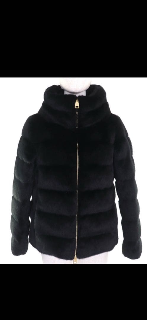 Herno ヘルノ 2023年製 エコファー ダウン　ブラック 38 正規品