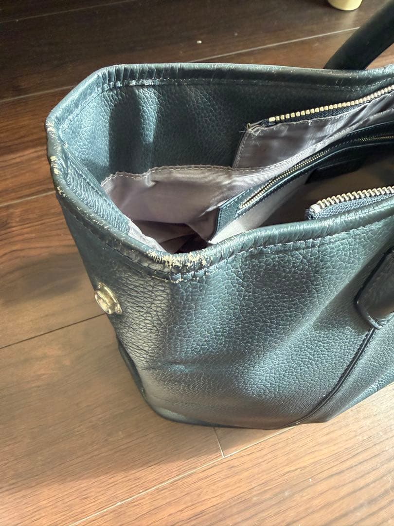 BARNEY'S NEW YORK レザートートバッグ (M) ネイビー