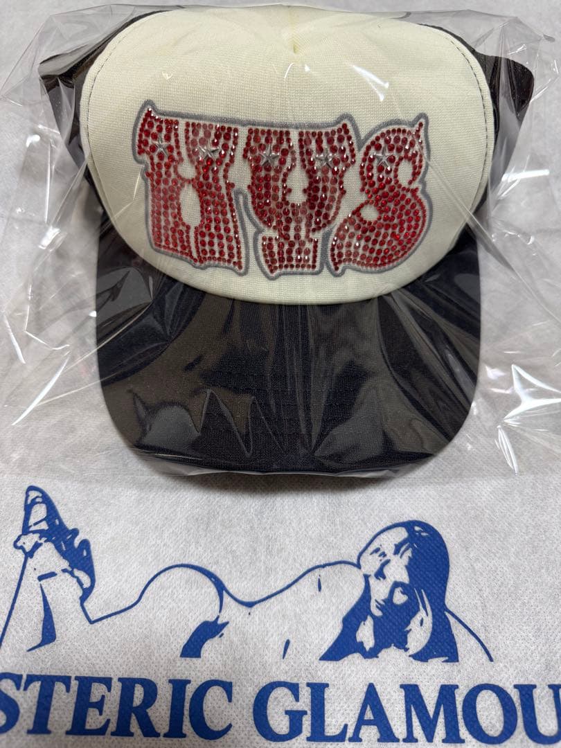 新品 HYSラインストーンメッシュキャップ【HYPNOTIZED LOGO】 黒